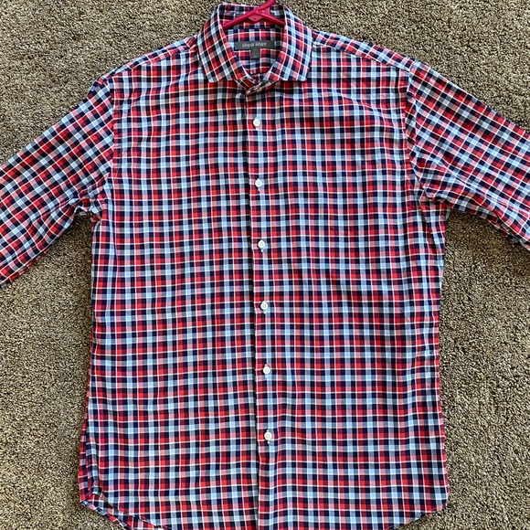 Dress Shirt Size 15 1/2 Long Sleeve Plaid Button Up - Picture 2 of 4